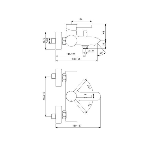Ideal Standard Ceraline BC199AA Туш батерија - Image 2