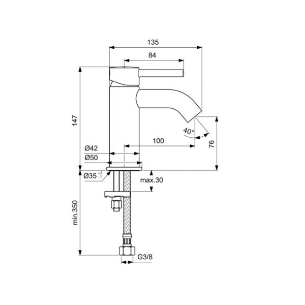 Ideal Standard Ceraline BC268AA Батерија за мијалник - Image 2