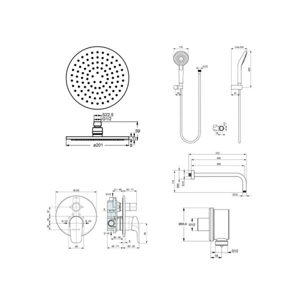 Ideal Standard Ceraflex BC447AA Туш систем - Image 2