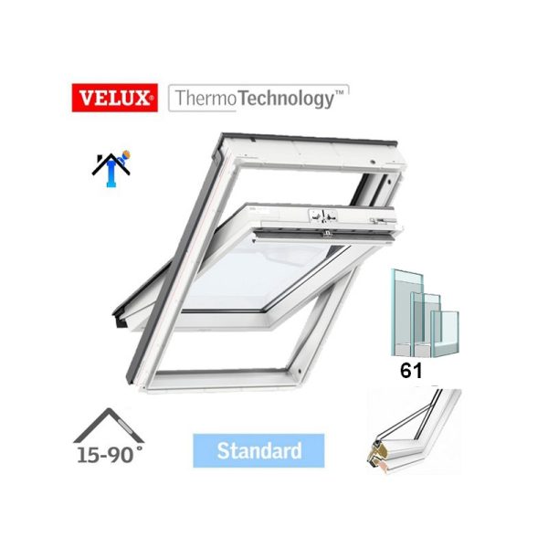 Velux GLU 0061 МК 08 Кровен прозорец 78х140 cm горно управување-тројно стакло