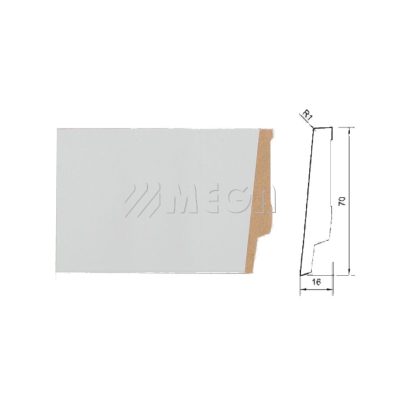 MDF Аголна лајсна Бела 7 cm/2.42m-Duz Beyaz