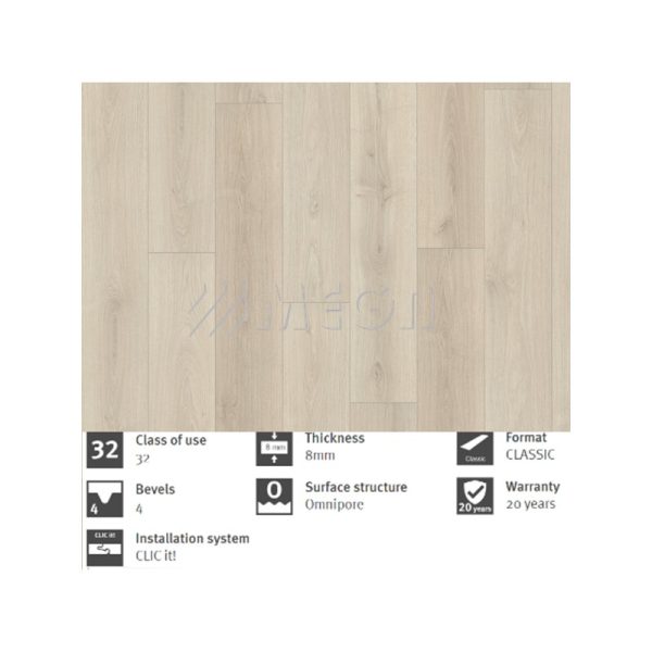Egger ламинат EL2831 White Elton Oak 32/8 mm - Image 2