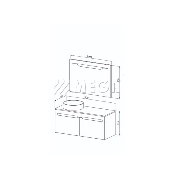 Сет мебел за бања Smart 70 бел-антрацит - Image 2