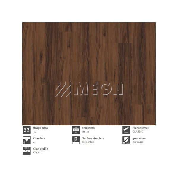 Egger ламинат  EL1307 Warmia walnut brown 32/8 mm - Image 2