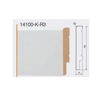 MDF Аголна лајсна Бела 10 cm/2.42m-Duz Beyaz