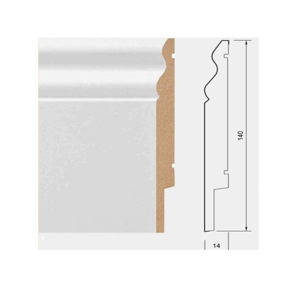 MDF Аголна лајсна Бела 10 cm/2.42m-Duz Beyaz 14100-OGEE-K
