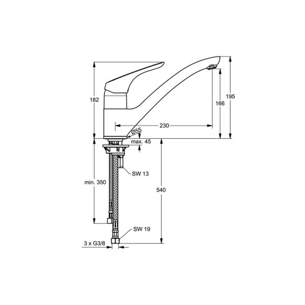 Ideal Standard Ceraprint B5345AA Батерија за кујна - Image 2