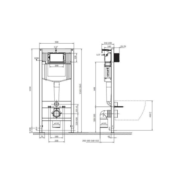 Cersanit Вградено казанче  AQUA 50 PNEU QF - Image 2