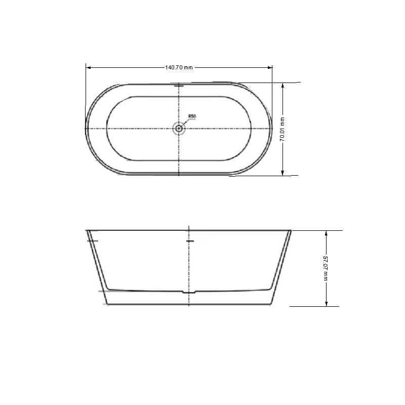 Mebo Акрилна када Eco-F 14070S 140cm - Image 8