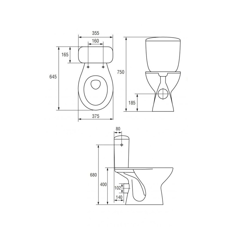 Cersanit Compact President Моноблок 147 010 балтик - Image 4