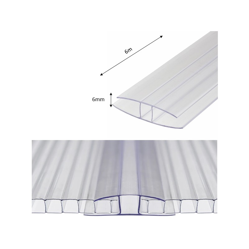 Лексан H-профил лајсна 6mm